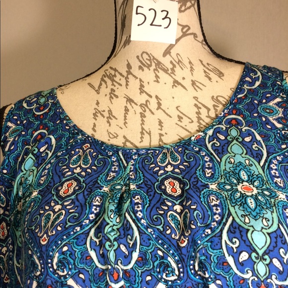 Dark Blue Sleeveless Business Blouse - Picture 4 of 6